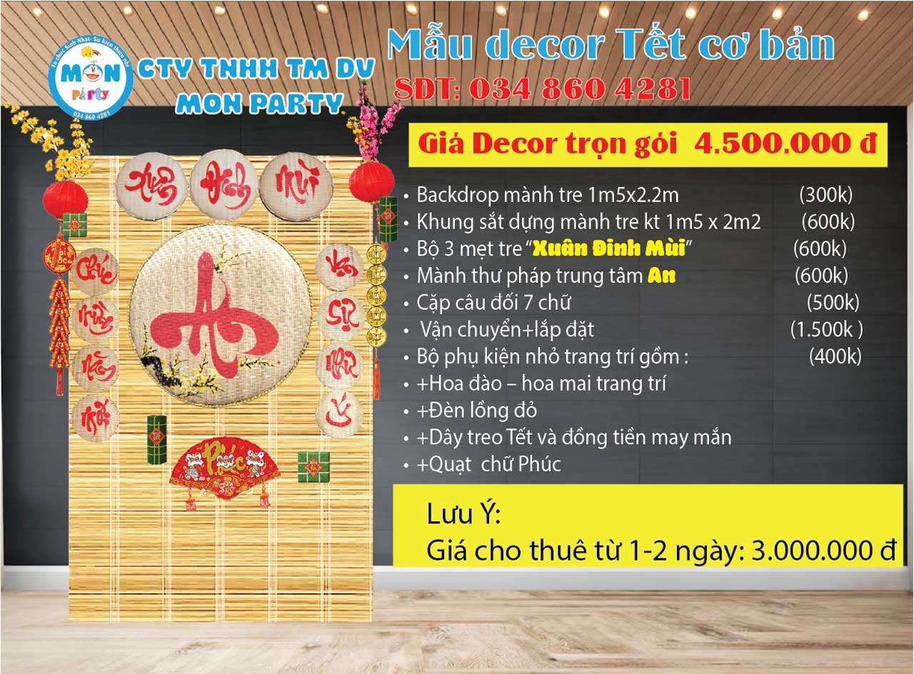 gia-trang-tri-tet-voi-met-tre-thu-phap