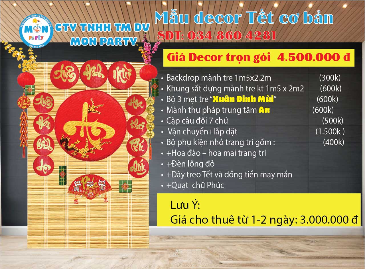 chi-phi-trang-tri-tet-voi-met-tre-thu-phap